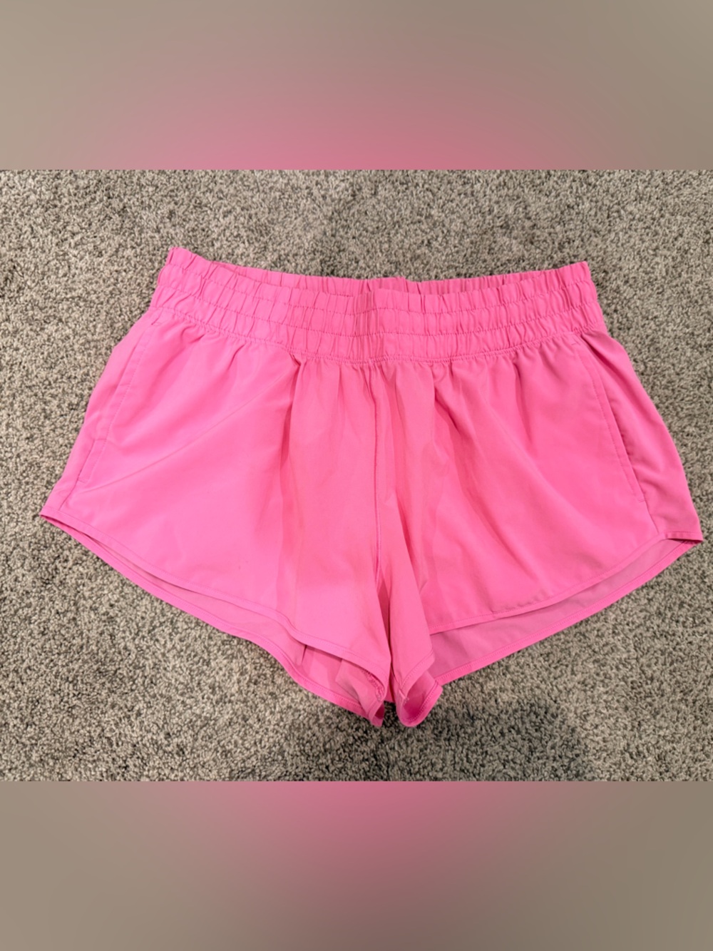 aerie Pink Women's Athletic Shorts with Elastic Waistband and Biker Short Lining